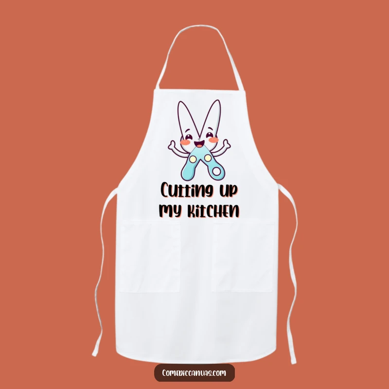 Funny Scissors Star Apron: Cheerful Character Kitchenwear for Creative Cooks and Makers