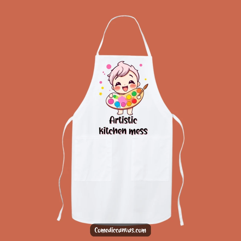 Funny Giggling Paint Palette Apron - Art Studio Gag Gift for Colorful Fun