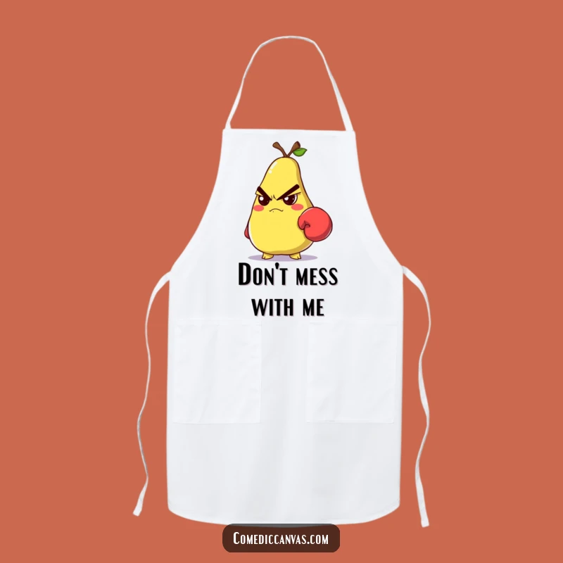 Funny Grumpy Pear Boxer Apron: Cook Up a Storm with Attitude