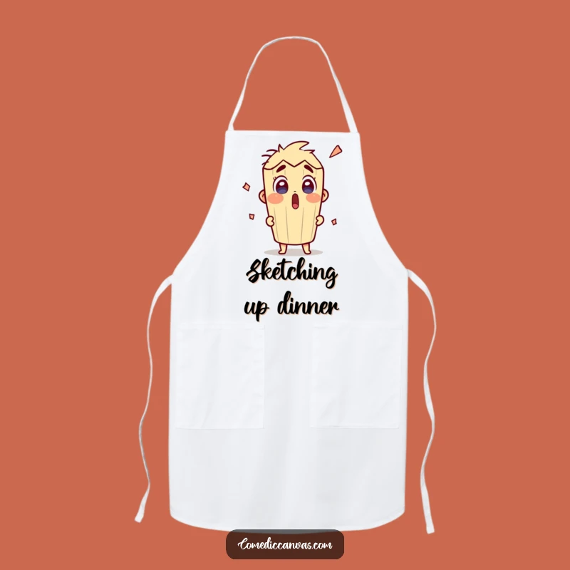 Funny Pencil Sketching Apron: Cook and Create with Artistic Humor and Protection