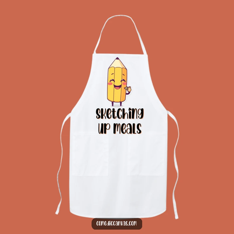 Funny Pencil Sketch Apron - Creative Kitchen Fun & Hilarious Chef Gift