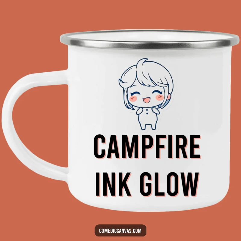 Funny Ink Pen Camping Mug: Joyful Artist Strokes, Outdoor Funny Gift