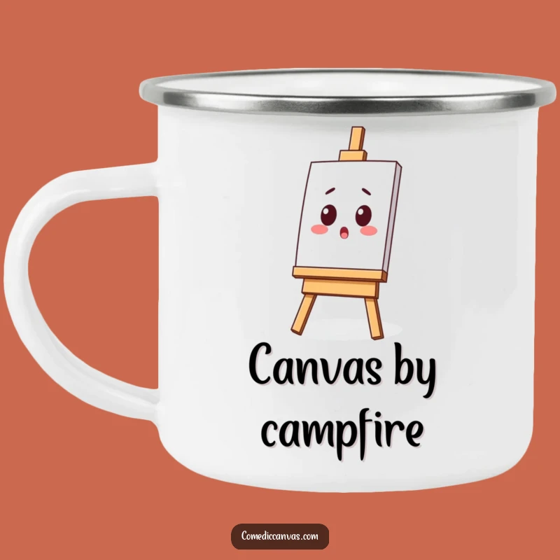 Funny Surprised Easel Camping Mug - Hilarious Art Gift