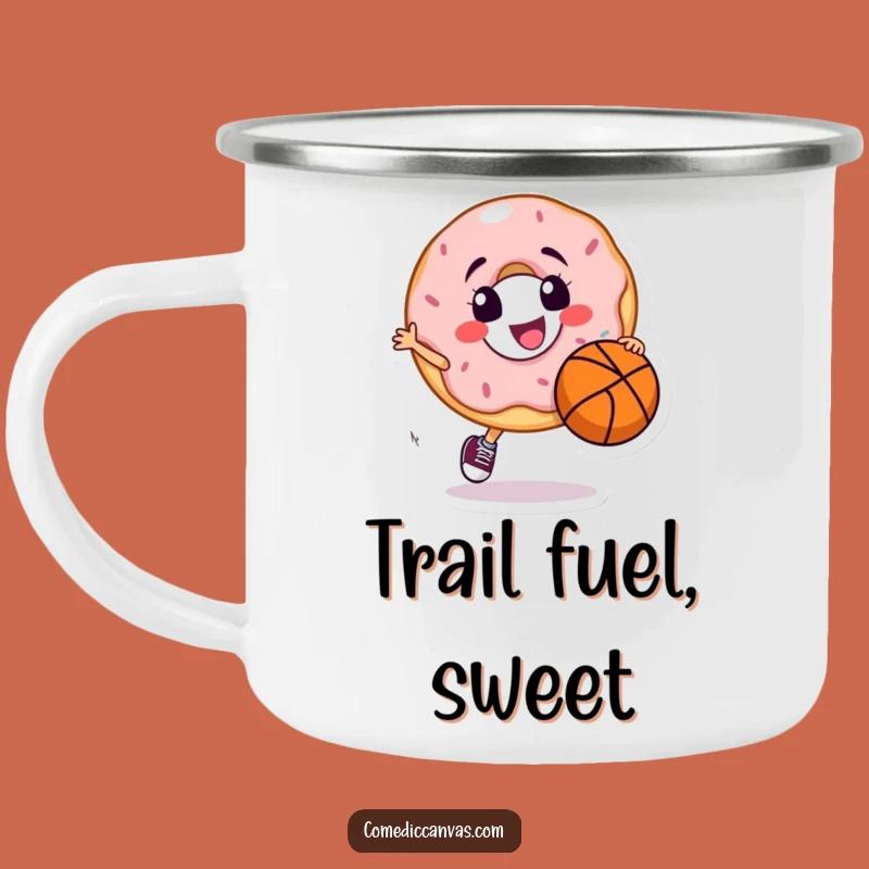 Funny Donut Dribbling Camping Mug, a Durable and Sporty Outdoor Companion
