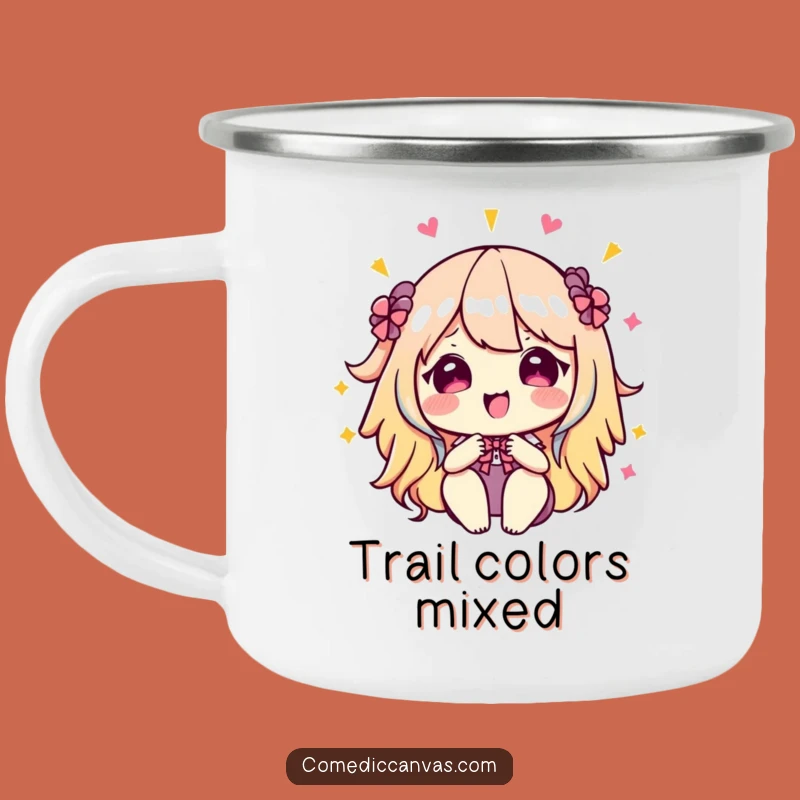 Funny Kawaii Palette Camping Mug: Color Your Adventure - Perfect Funny Gift!