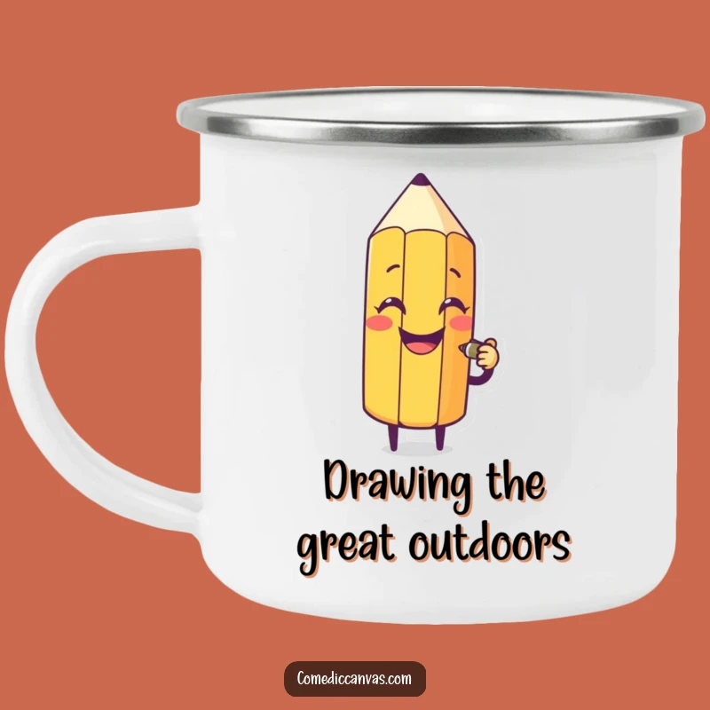 Funny Pencil Sketch Camping Mug - Rugged Art & Hilarious Outdoor Gift