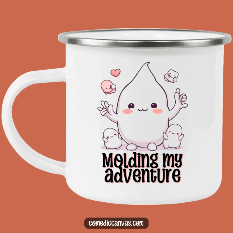 Funny Playful Clay Blob Enamel Mug - Creative Outdoor Adventure Gift