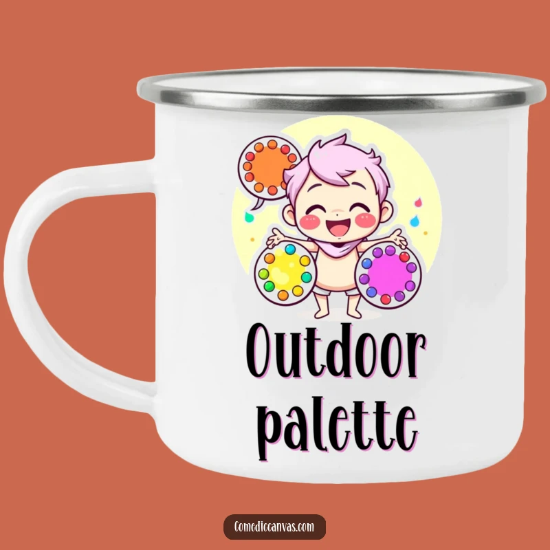 Funny Artist Camping Mug - Juggling Colors on the Go Gift