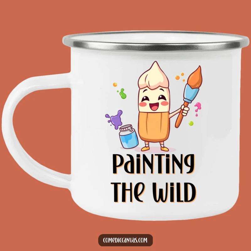 Funny Paintbrush Juggling Camping Mug - Rugged Art Fun & Outdoor Gift