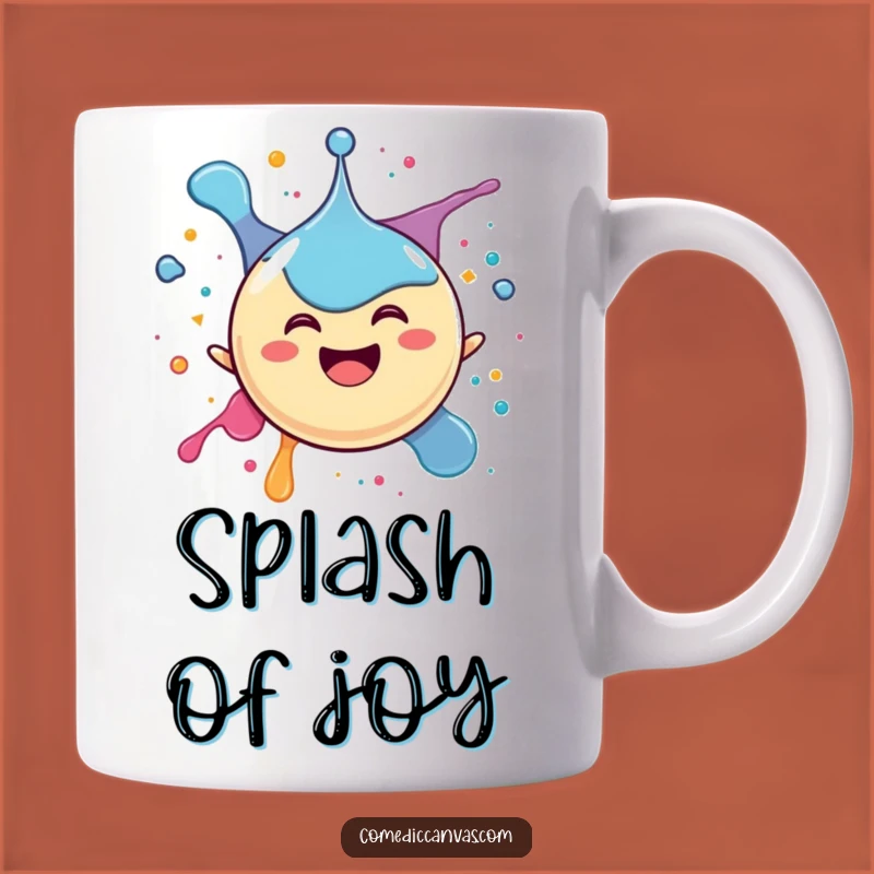 Funny Ink Splat Mug: Happy Drop Character's Joyous Funny Splatter, Perfect Gift