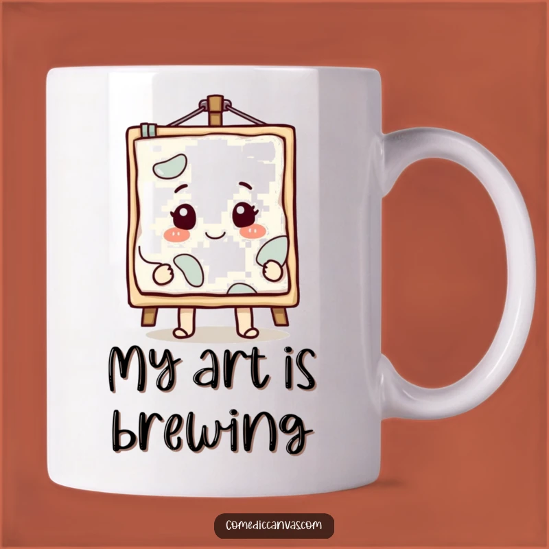 Funny Masterpiece Canvas Mug - Smiling Character Art Gift
