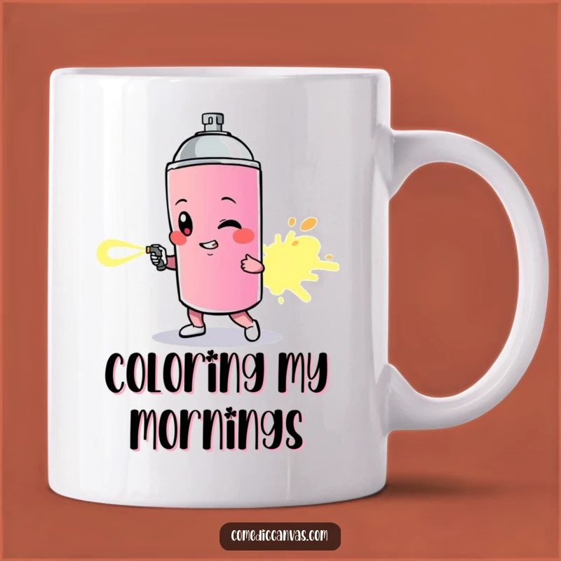Funny Spray Paint Can Trail Mug - Artistic Character Expression Gift