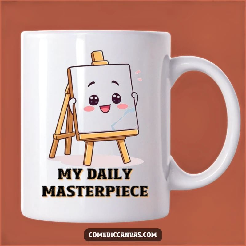 Funny Playful Easel Holding Masterpiece Mug, Artist's Gift