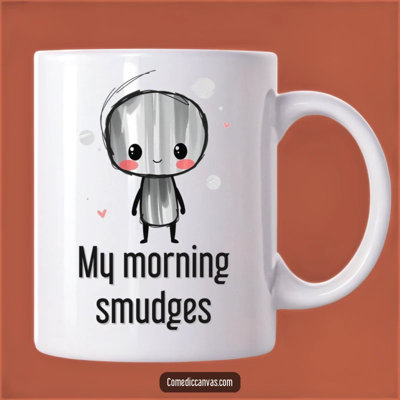 Funny Charcoal Stick Mug: Whimsical Artist Character Smudging Lines, Perfect Funny Gift