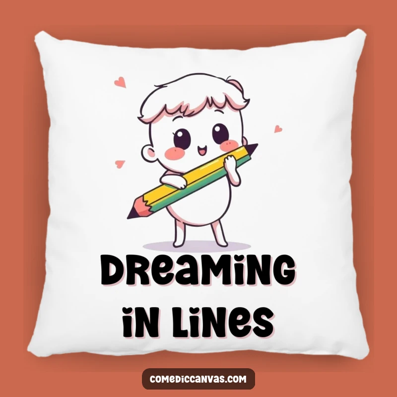 Funny Kawaii Pencil Pillow: Cozy Sketch Cushion - Perfect Funny Gift!