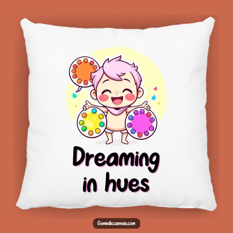 Funny Artist Pillow - Cozy Comfort with Juggling Palette Art Gift