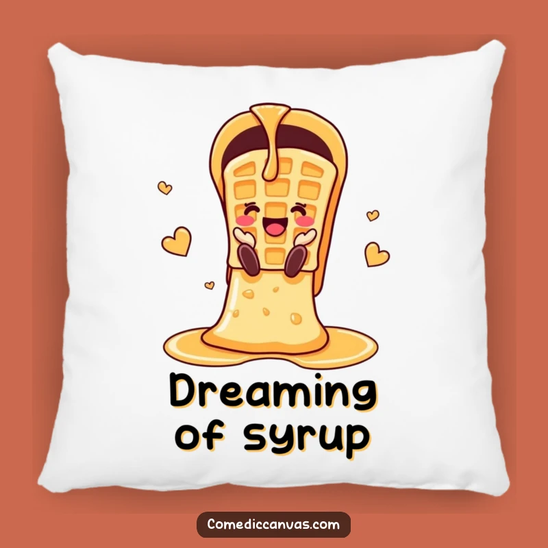 Funny Cheerful Waffle Syrup Slide Pillow: Cozy Comfort with Sweet Fun
