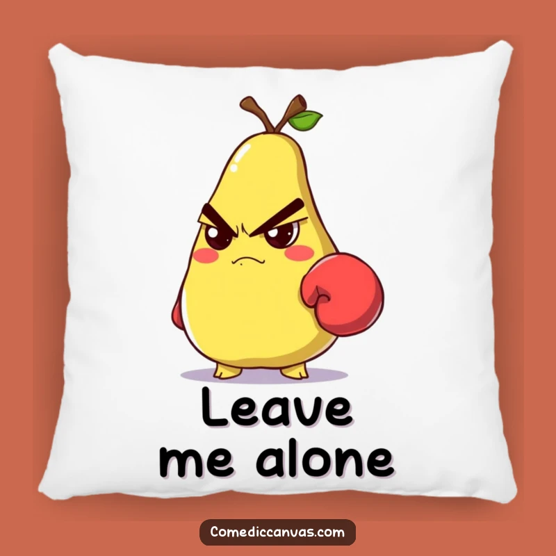 Funny Grumpy Pear Boxer Pillow: Cozy Up with Some Tough Love