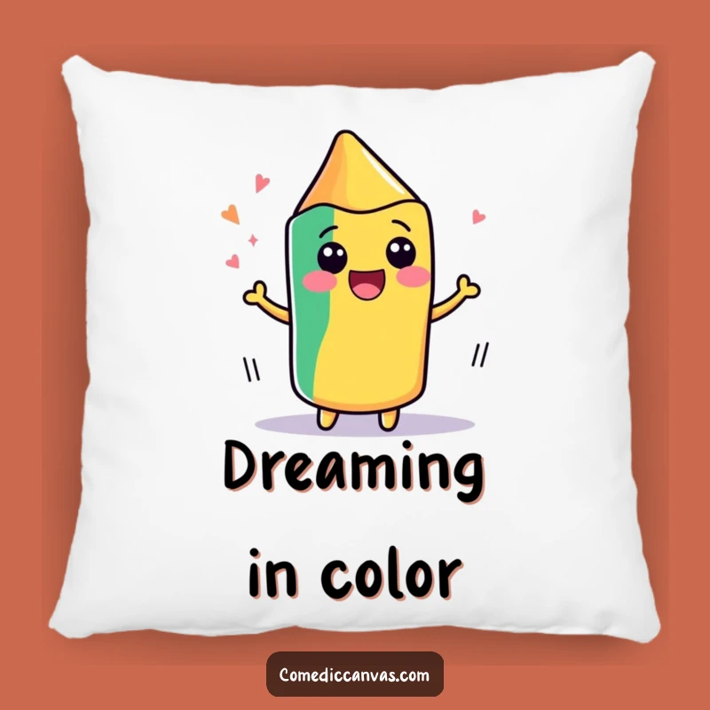 Funny Kawaii Crayon Pillow - Cozy Hilarious Art Gift