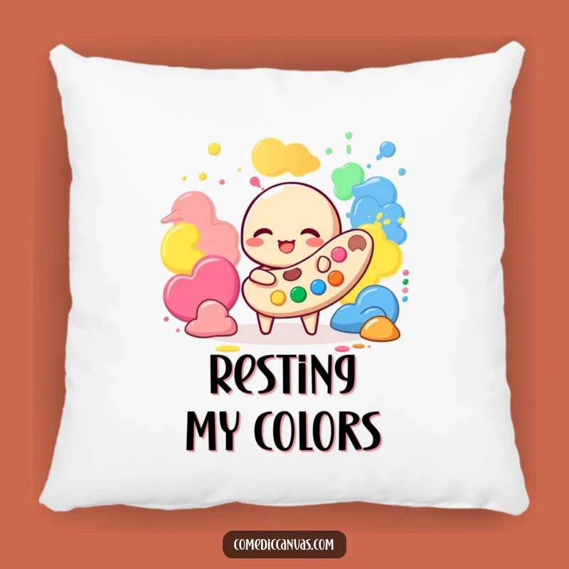 Funny Palette Paint Pillow - Cozy Comfort & Hilarious Art Accent