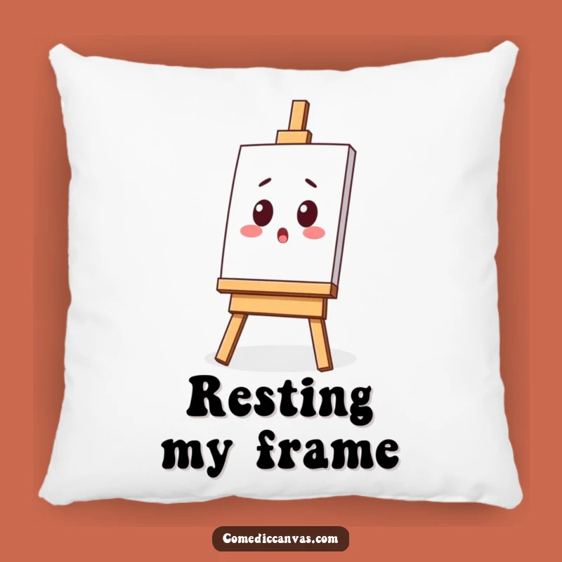 Funny Surprised Easel Pillow - Cozy Hilarious Art Gift