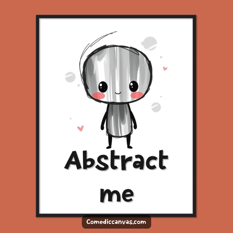 Funny Charcoal Stick Digital Art: Whimsical Artist Smudging Lines, Instant Funny Gift