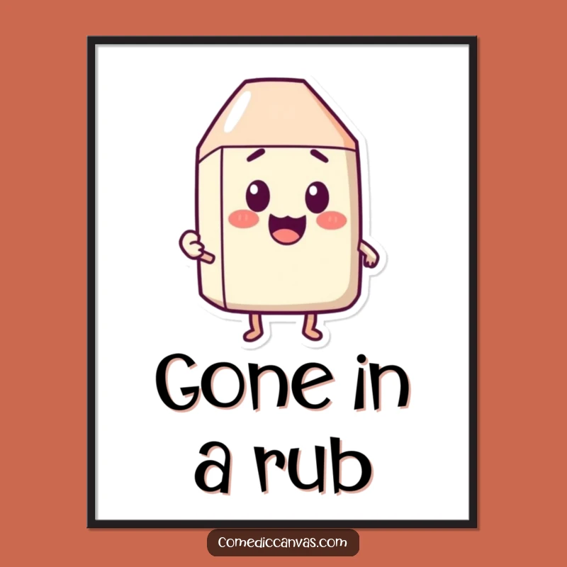 Funny Happy Eraser Surprise Digital Art - Character Decor Gift