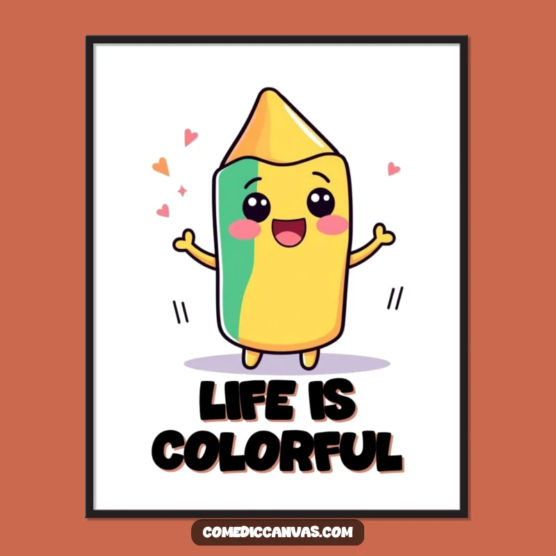 Funny Kawaii Crayon Digital Art - Hilarious Gift for Walls