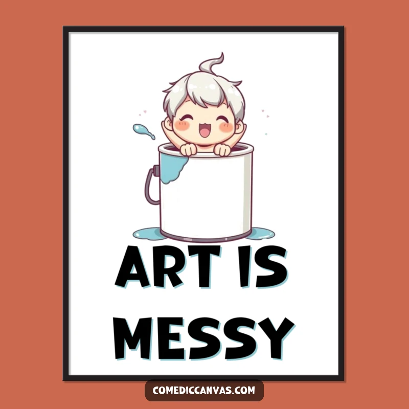 Funny Paint Can Pop Digital Art: Instant Artistic Character Download, Great Funny Gift