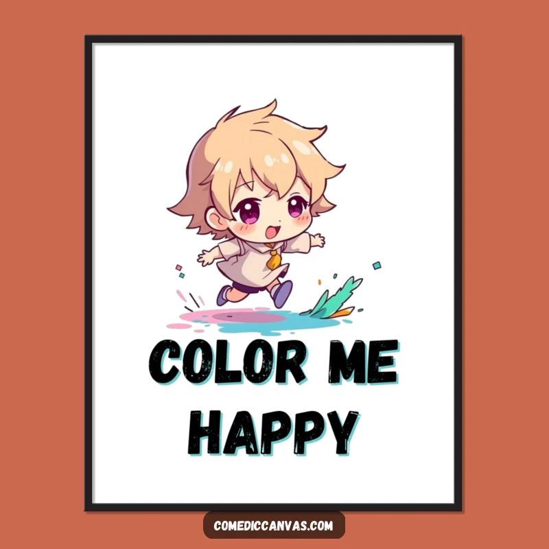 Funny Paint Splash Chase Digital Art: Instant Artistic Fun Download, Great Funny Gift