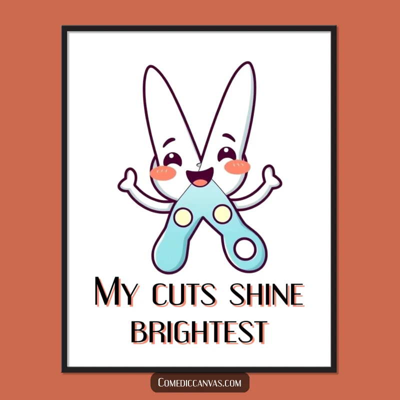 Funny Scissors Star Digital Art: Cheerful Character Design for Instant Creative Decor