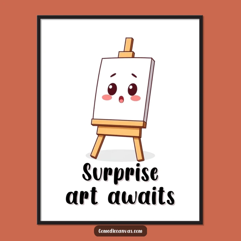 Funny Surprised Easel Digital Art - Hilarious Gift for Walls