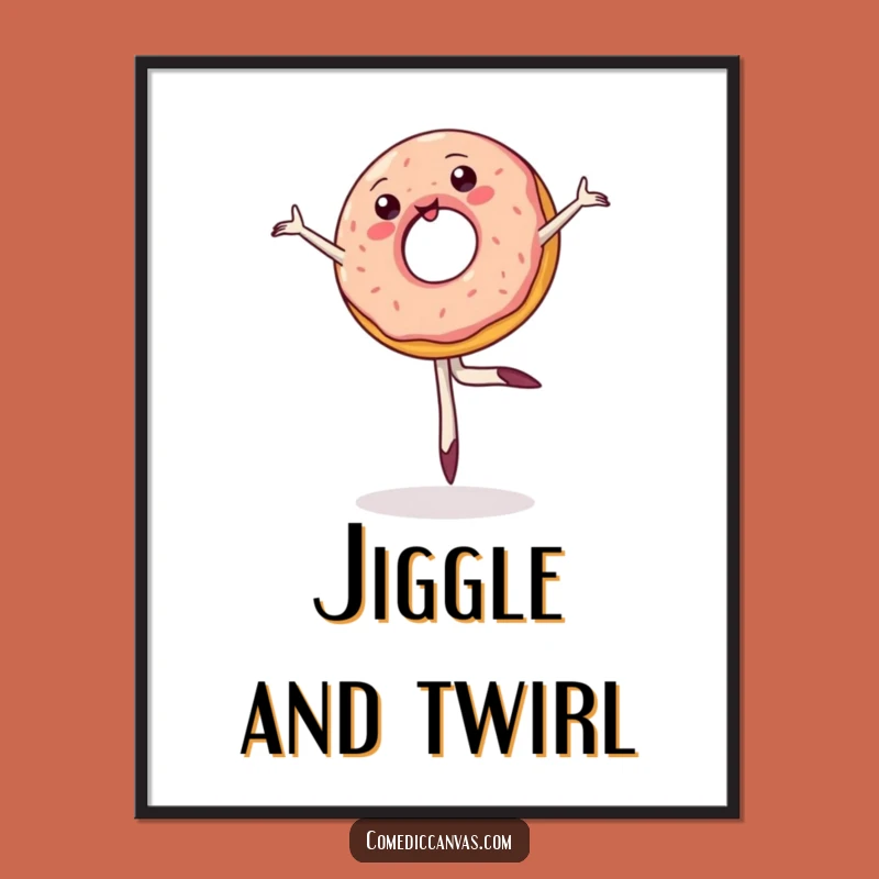 Funny Donut Ballet Digital Art: Instant Hilarious Pirouette Pastry Download