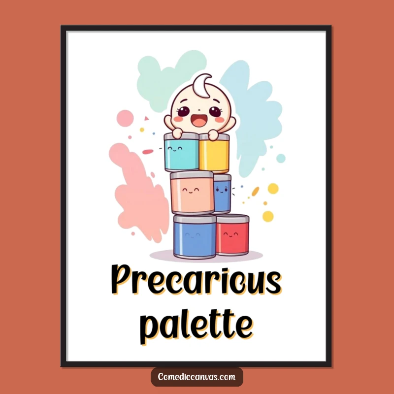 Funny Paint Can Balance Digital Art: Instant Artistic Humor, Printable Funny Gift