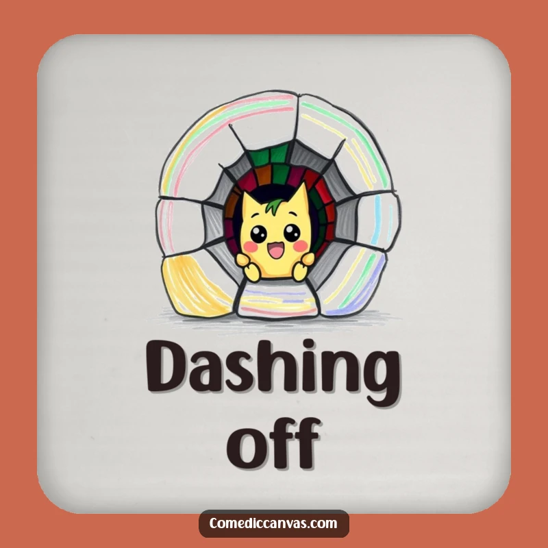 Funny Crayon Escape Coaster: Protect Surfaces with this Artist's Funny Humor