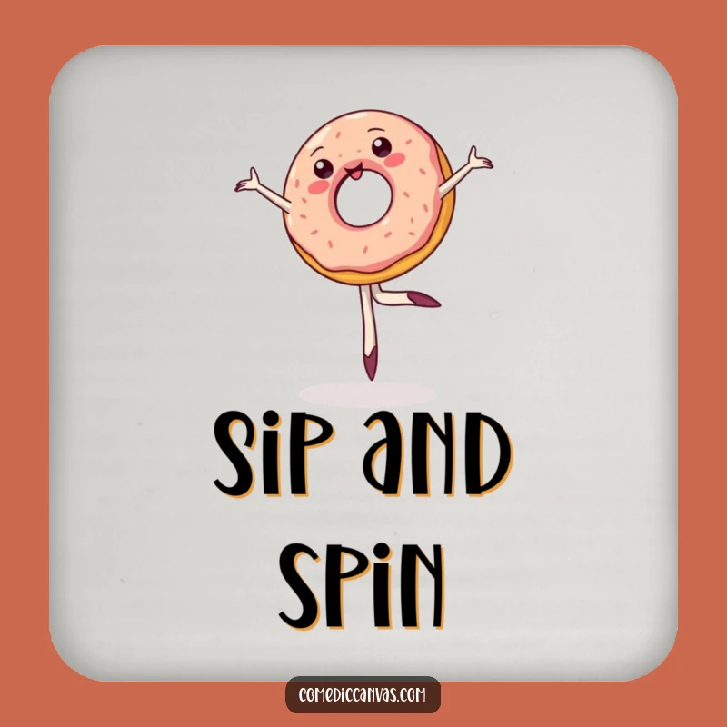 Funny Donut Ballet Coaster: Protect Surfaces with Hilarious Pastry Art