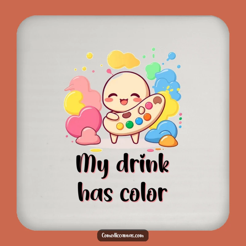 Funny Palette Paint Coaster Set - Protect Surfaces with Artful Humor