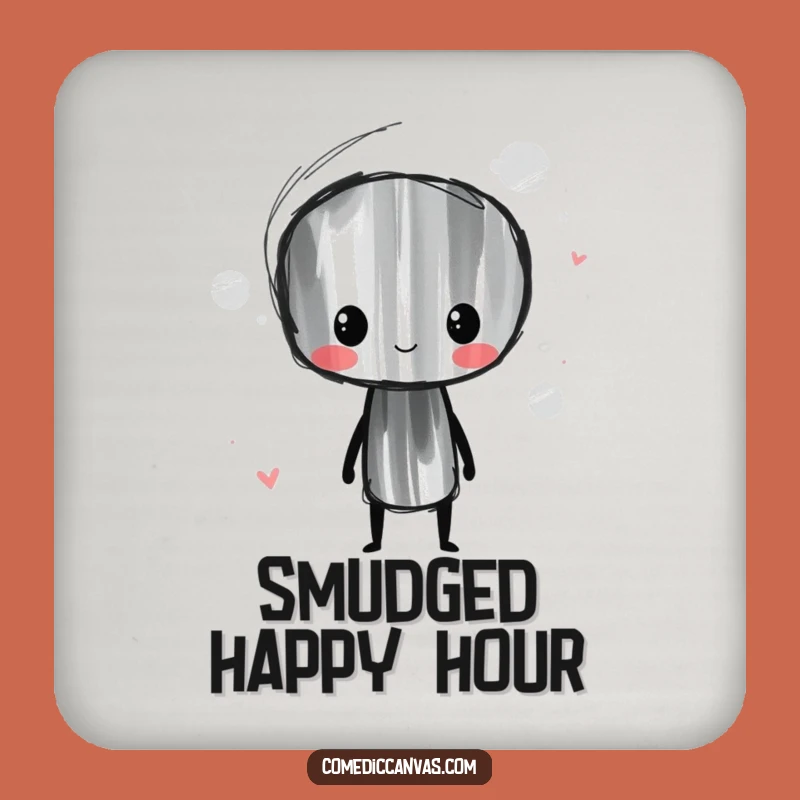 Funny Charcoal Stick Coaster Set: Whimsical Artist Smudging Lines, Protects Funny Gift