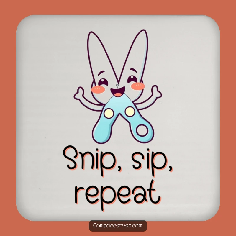 Funny Scissors Star Coaster: Cheerful Character Protection for Tables and Surfaces