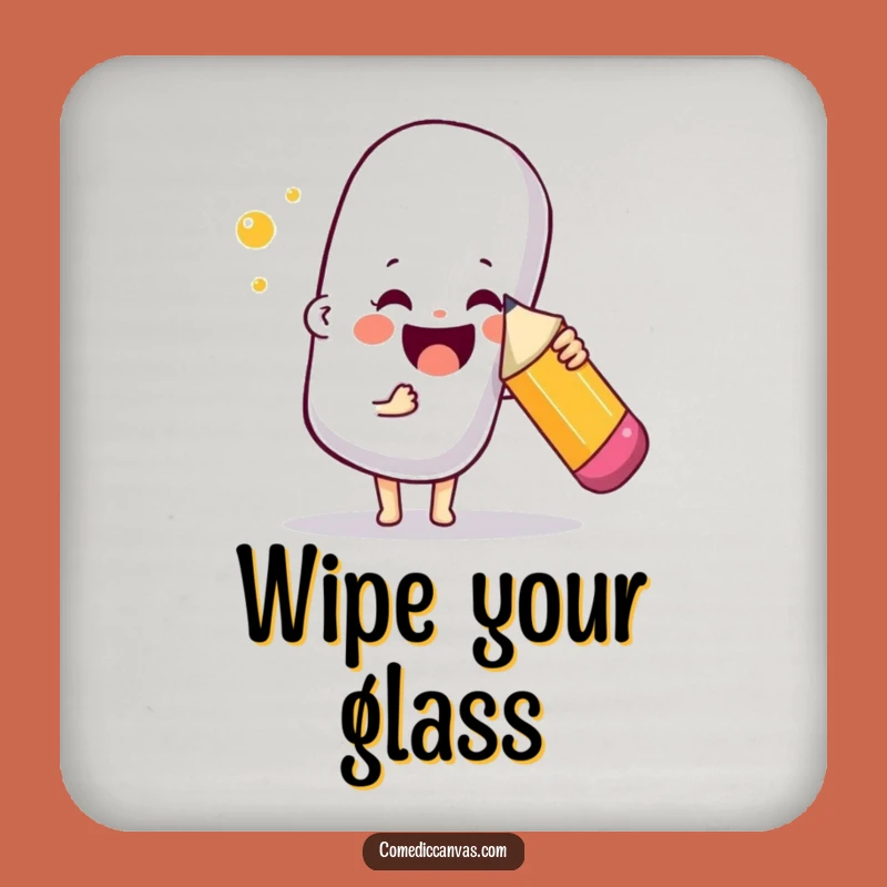 Funny Art Eraser Coasters - Playful Poking to Protect Surfaces Gift