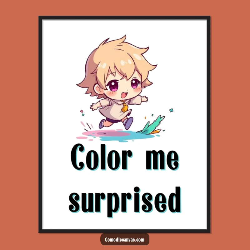 Funny Paint Splash Chase Poster: Lively Art Print, Awesome Funny Gift