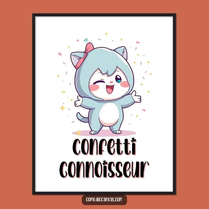 Funny Confetti Thrower Poster: Decorate with Playful Celebration