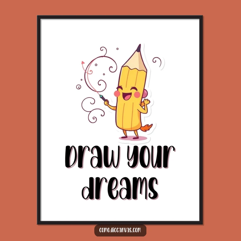 Funny Pencil Art Poster: Whimsical Swirls for a Creative Wall Decor Gift