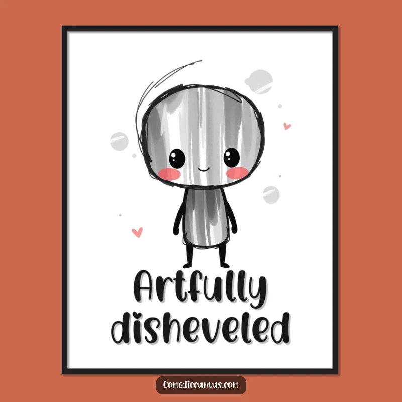 Funny Charcoal Stick Poster: Whimsical Artist Smudging Lines, Inspiring Funny Gift
