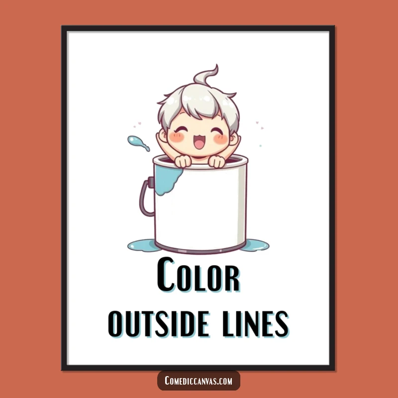 Funny Paint Can Pop Poster: Vibrant Art Character Print, Awesome Funny Gift