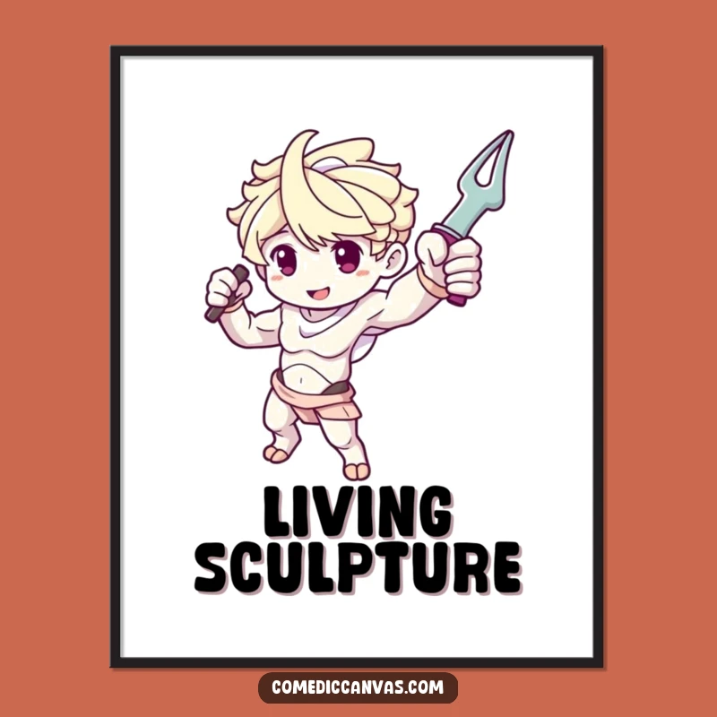 Funny Sculpture Arm Art Poster: Dramatic Poses for Your Creative Space Decor