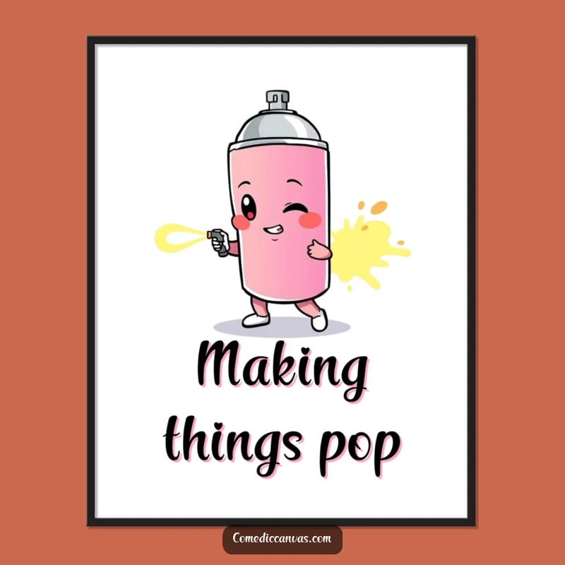 Funny Spray Paint Can Trail Poster - Artistic Character Decor Gift