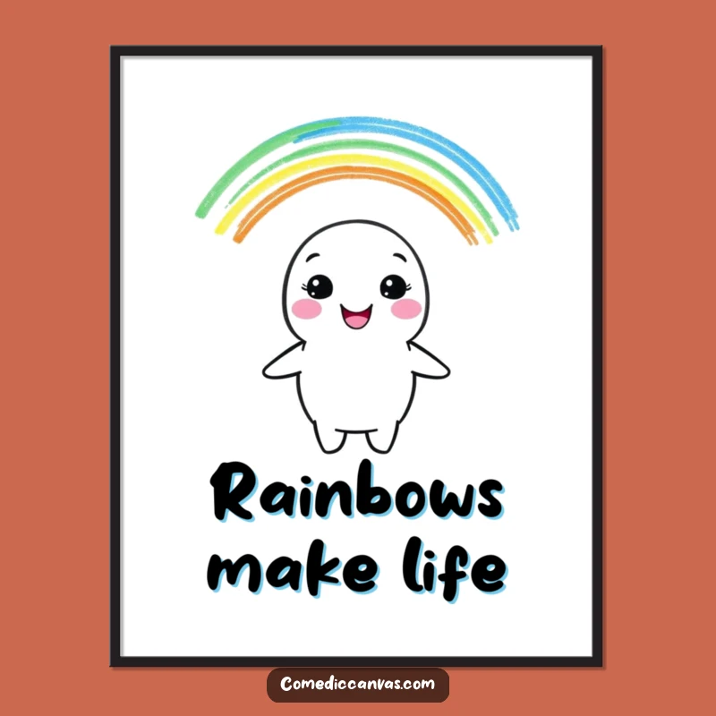 Funny Crayon Rainbow Poster - Vibrant Art & Cheerful Wall Decor
