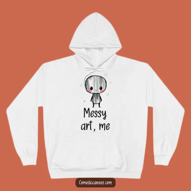 Funny Charcoal Stick Hoodie: Whimsical Artist Smudging Lines, Cozy Funny Gift