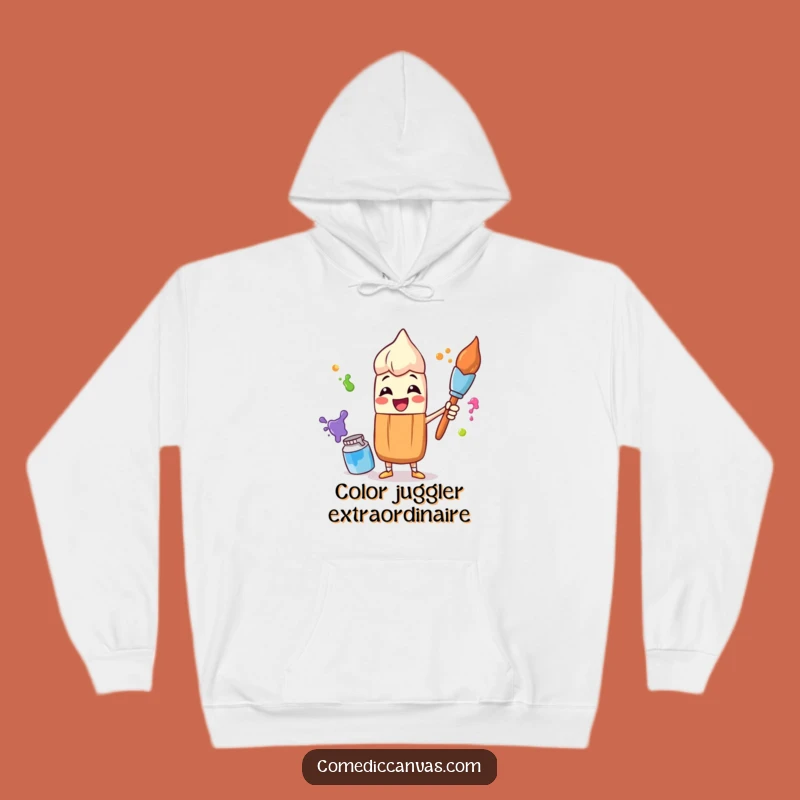 Funny Paintbrush Juggling Hoodie - Cozy & Hilarious Art Fan Gift